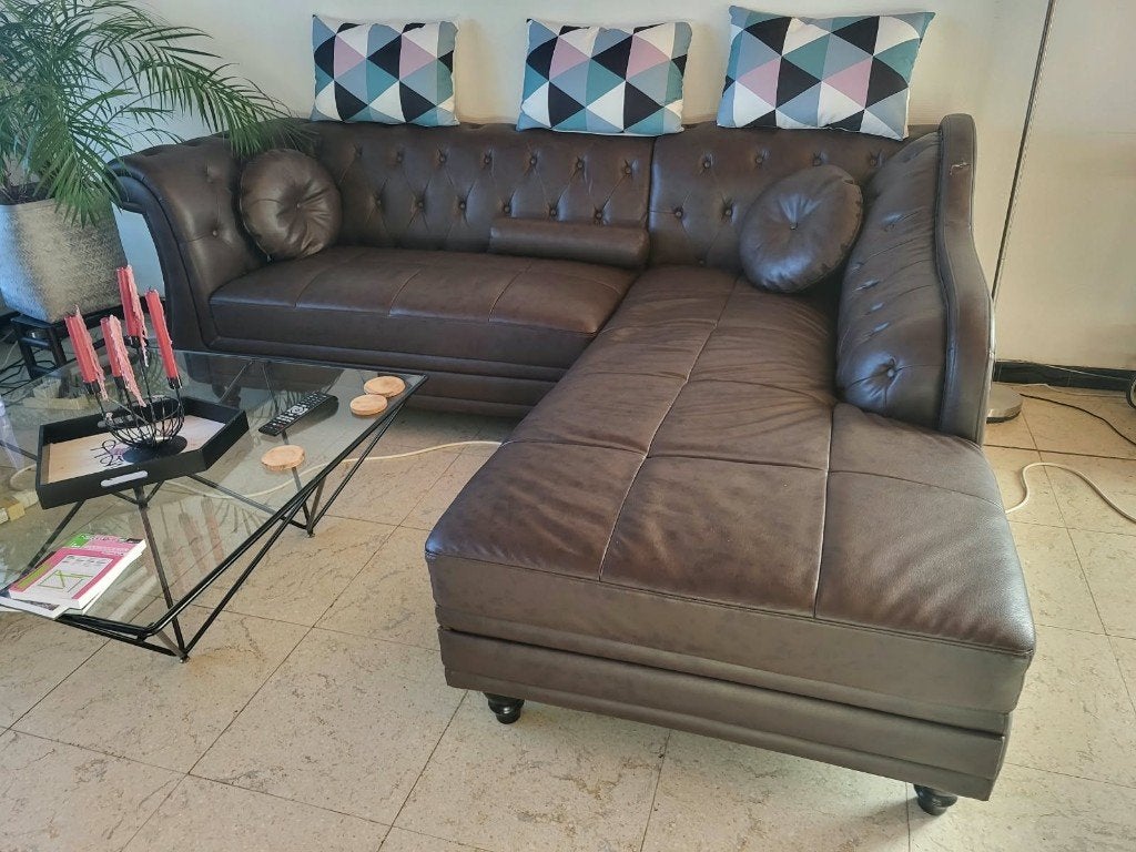 Hoekbank in mooie staat, Ophalen, Gebruikt, Overige materialen, Chesterfield