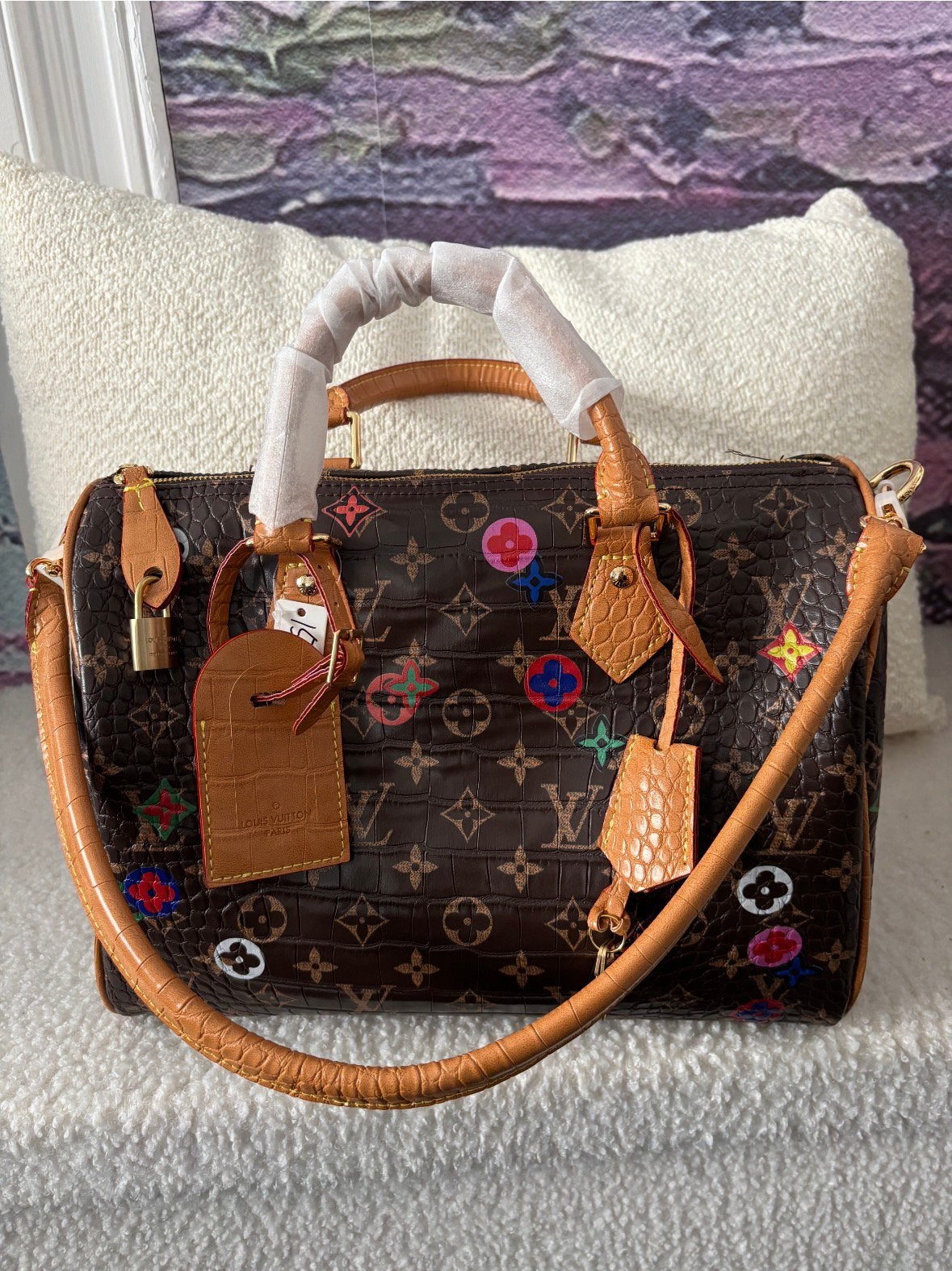 Sac à main effet crocodile marron inspiré, Enlèvement ou Envoi, Neuf, Sac à main