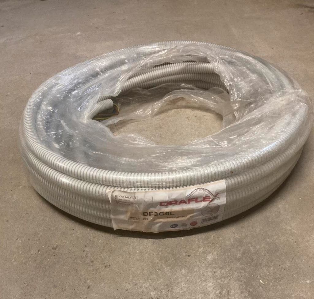 20 meter Draflex DF3G6L van H07VU (VOB) 3 draden van 6 mm², Ophalen of Verzenden, Nieuw, Overige merken, Kabel of Snoer