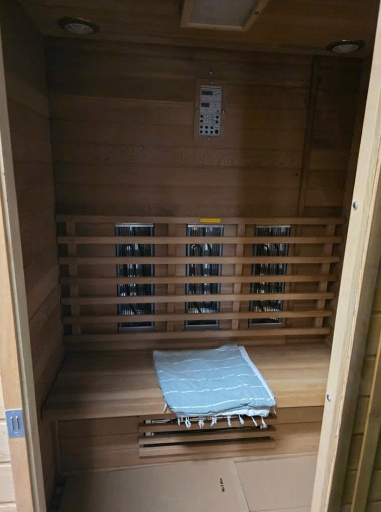 Sauna infrarood 3 personen, Sport en Fitness, Ophalen, Zo goed als nieuw, Infrarood, Complete sauna