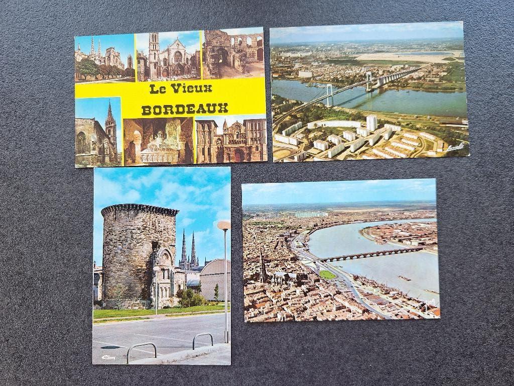 Lot 4 cartes postales anciennes Bordeaux années 60 vintage, Enlèvement, 1960 à 1980, Non affranchie, France