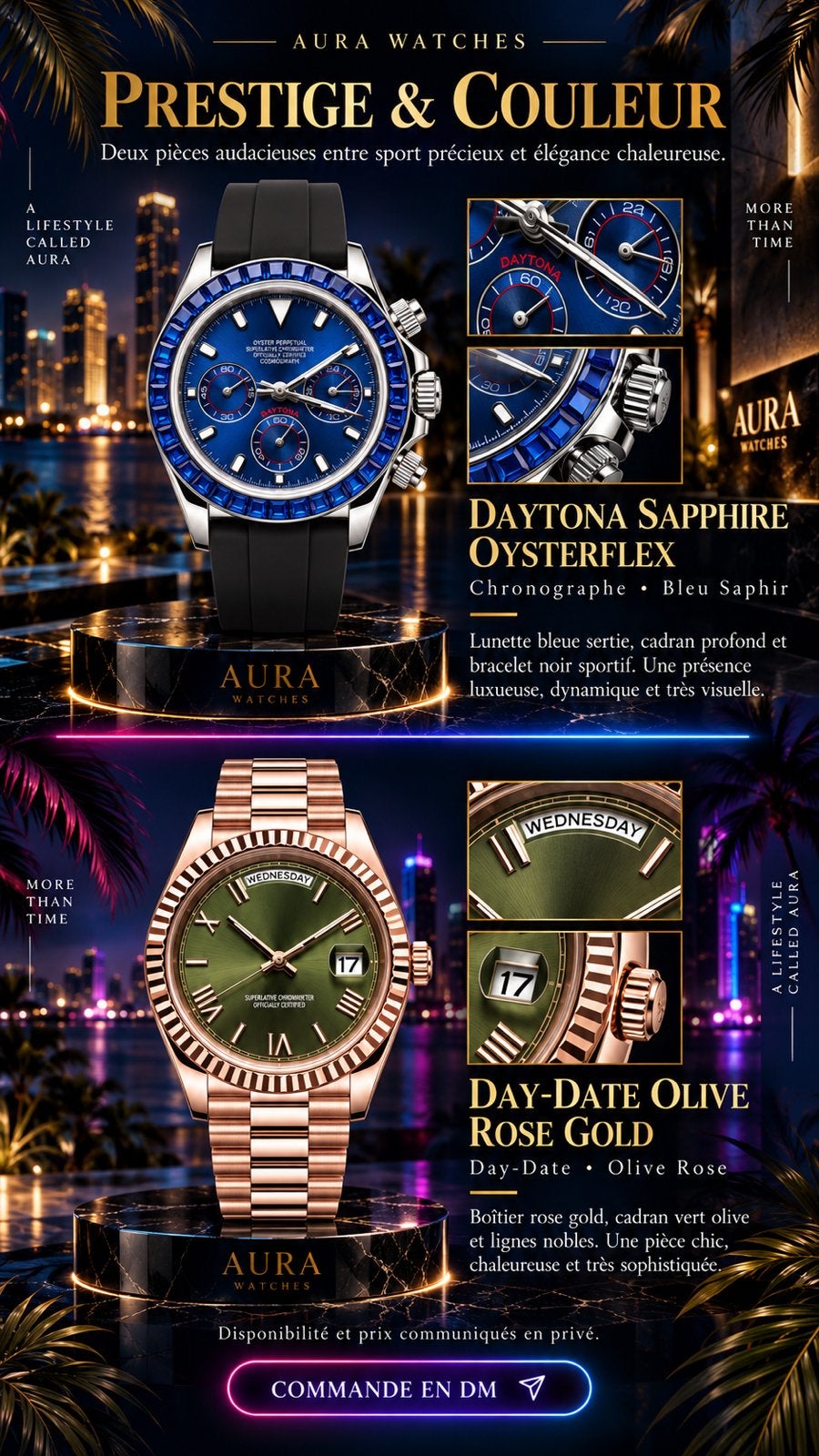 AURA WATCHES  Montres Custom Premium | Collection Privée, Handtassen en Accessoires, Overige merken, Overige materialen, Polshorloge
