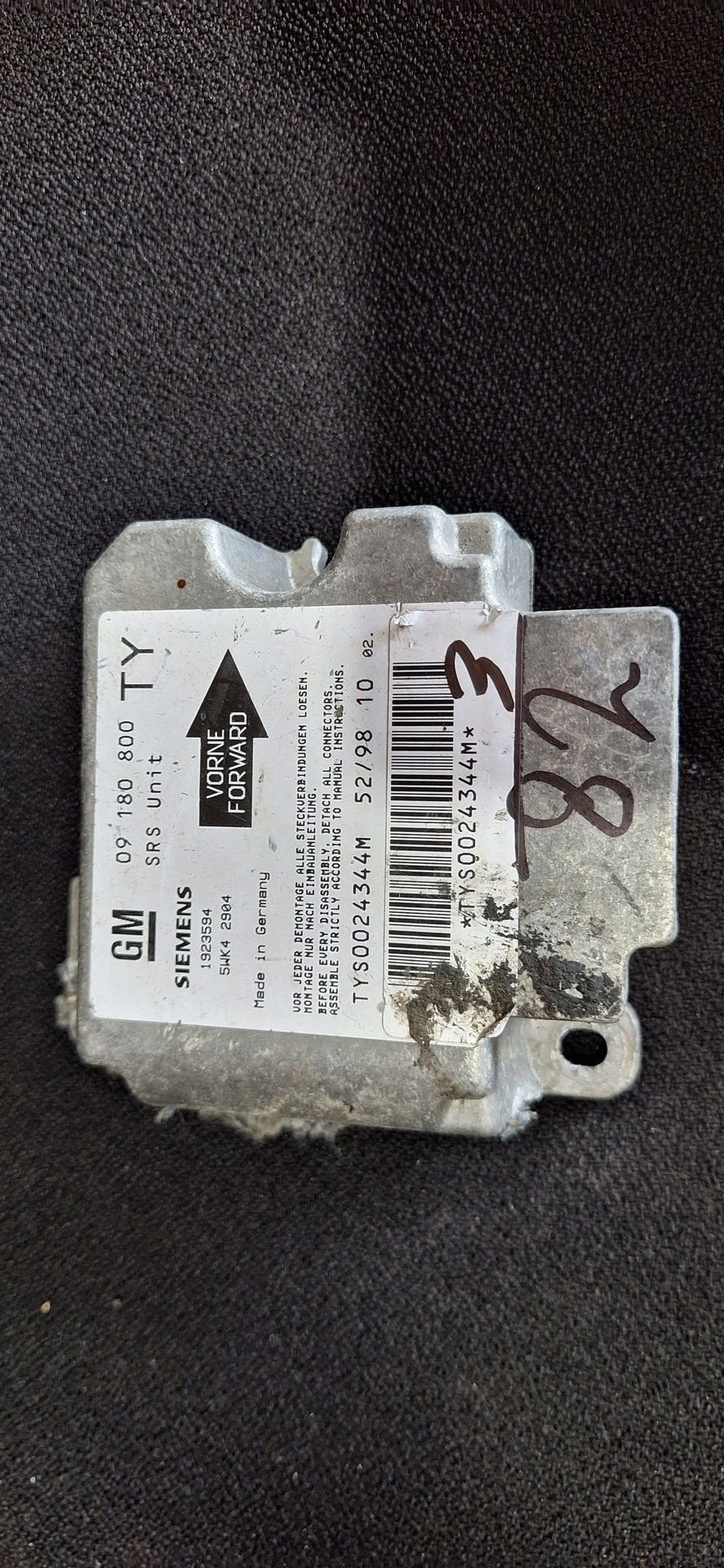 Originele Airbag Stuurmodule Computer Opel Astra G Zafira A, -, Opel, Utilisé, -