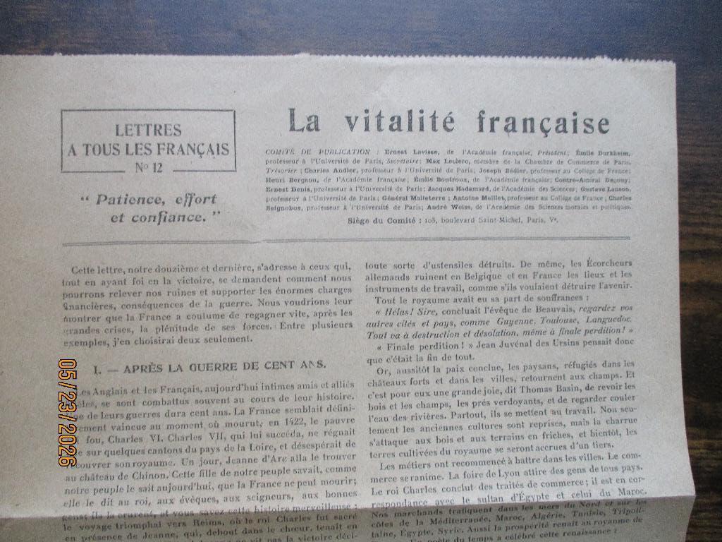Frans Pamflet voor bezette gebieden 1918, Verzamelen, Verzenden