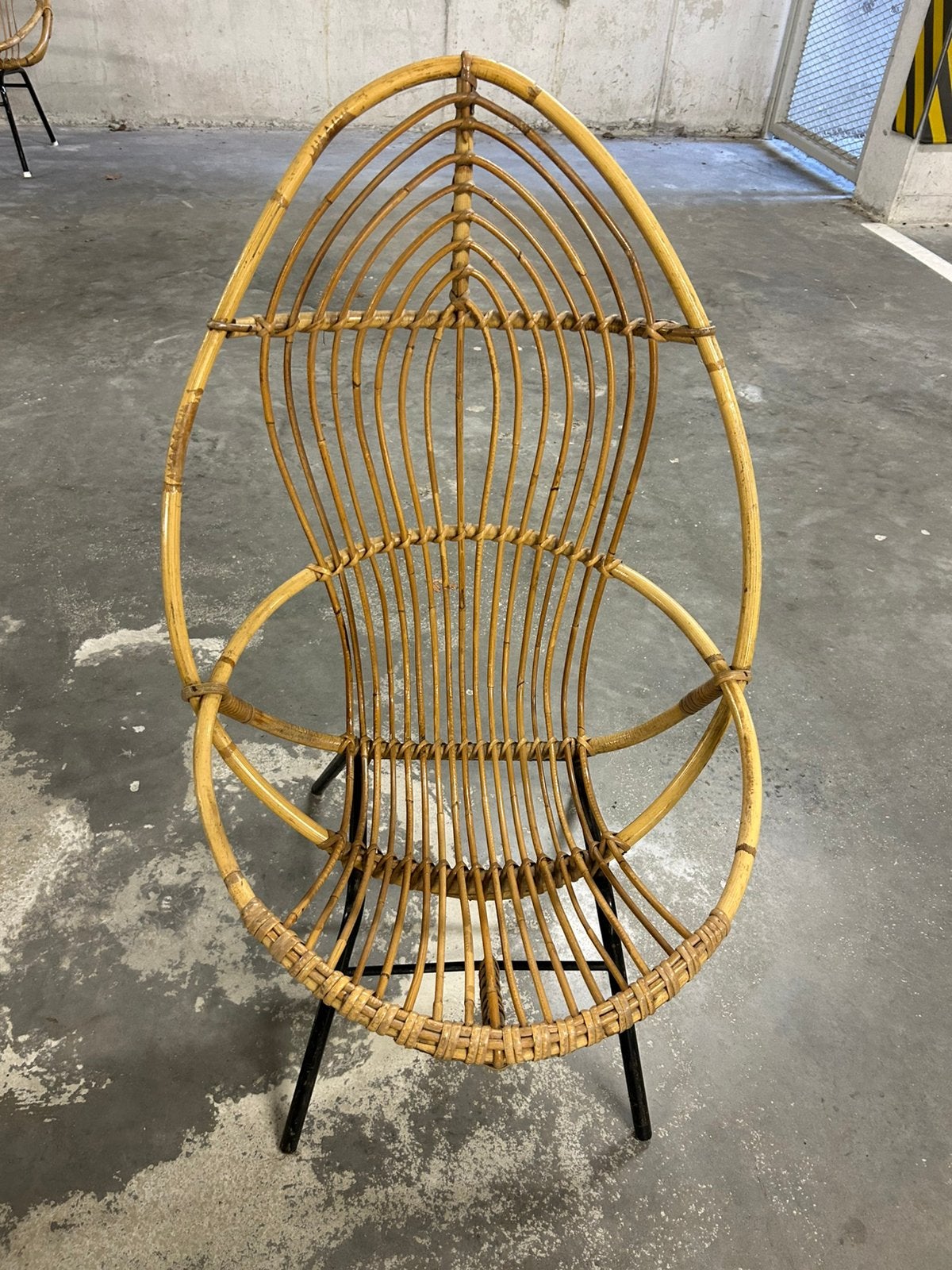 Vintage rotan stoel, Tuin en Terras, Ophalen, Gebruikt, Rotan