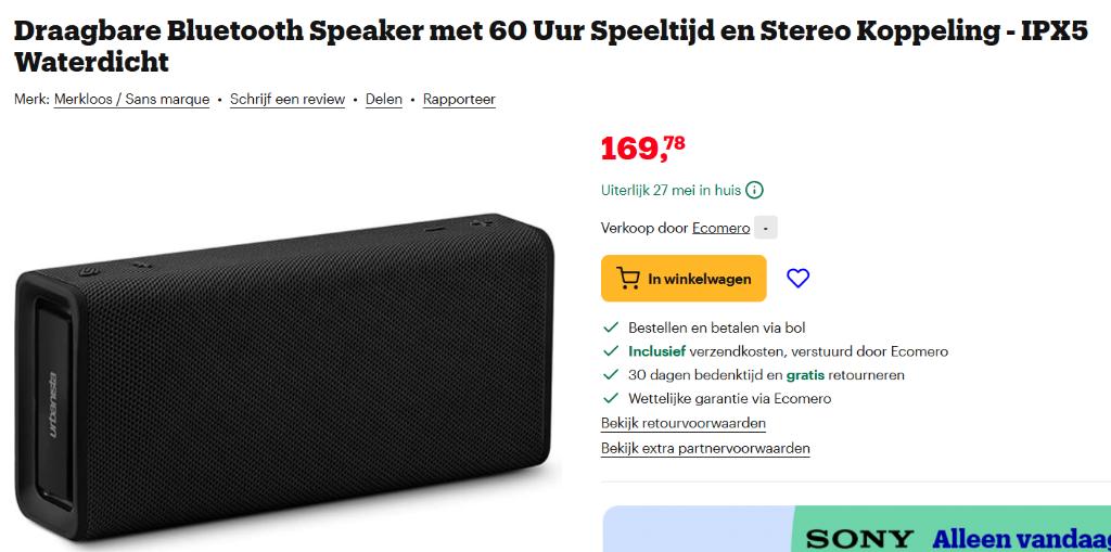 Bluetooth Speaker - in doos en met garantie whit, Audio, Tv en Foto, Luidsprekerboxen, Ophalen, Nieuw