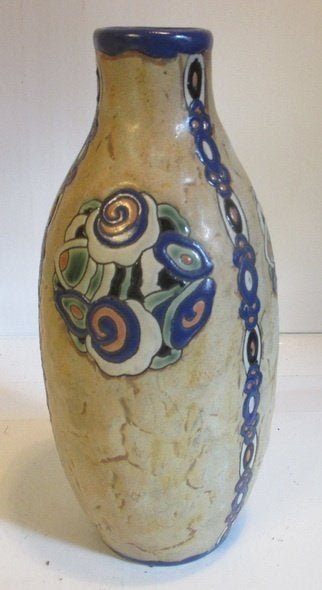 vase art déco Boch Keramis Catteau Gres, fleurs élégantes, Antiquités & Art, Envoi