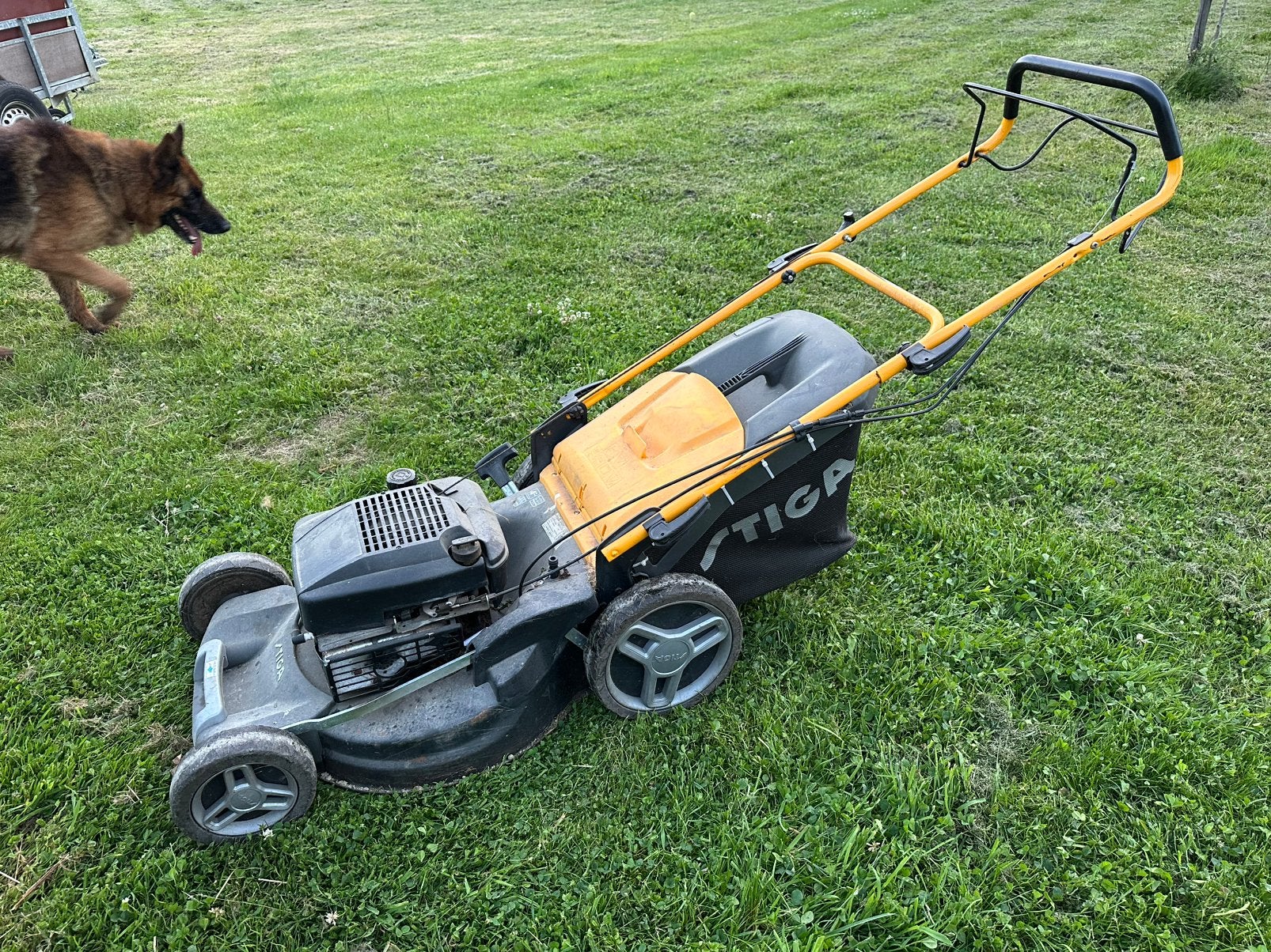 Grasmaaier Stiga MP1 554 wsq, Ophalen, Cirkelmaaier, Gebruikt, Benzine-grasmaaier