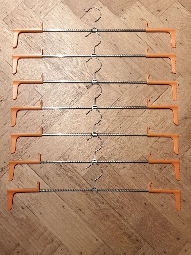 7 cintres vintage avec ressort L 42-50 cm, H 6 cm, W-Germany, Maison & Meubles, Enlèvement