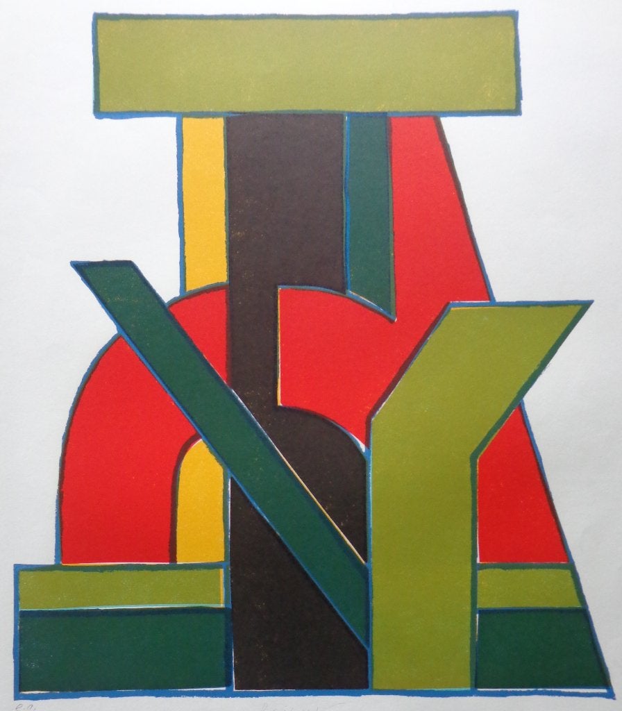 JOSUA REICHERT / COMPOSITIE / KLEURZEEFDRUK / 67x56cm / SIG, Antiquités & Art, Édition limitée, Enlèvement ou Envoi, Abstrait