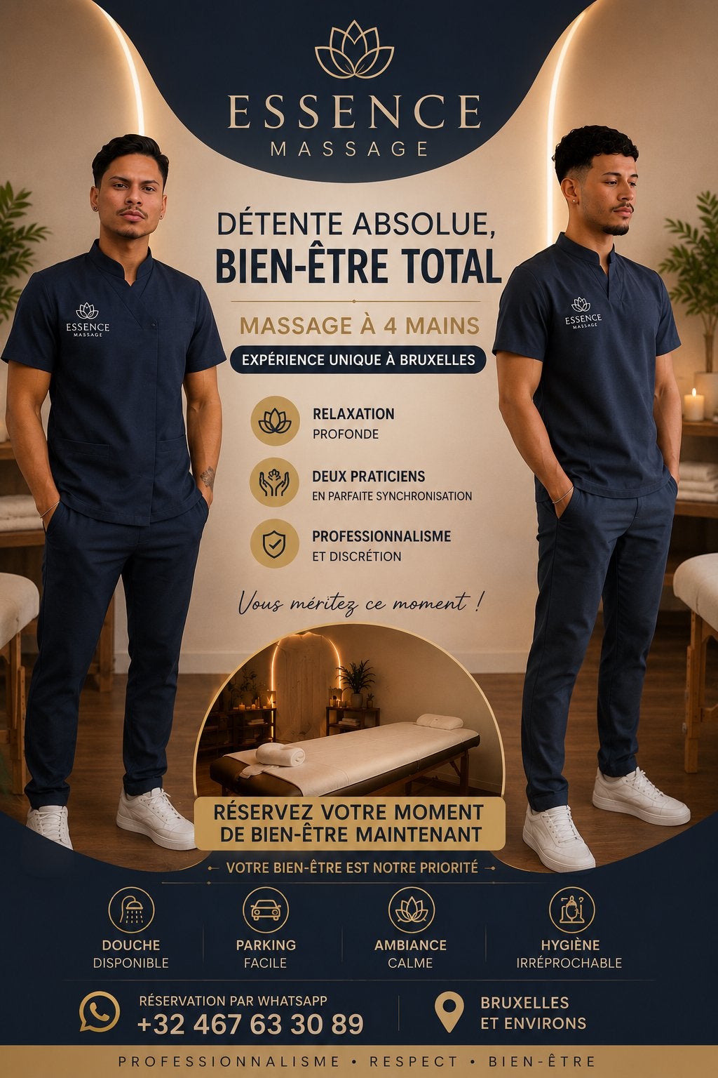 Massage à 4 Mains Une expérience unique de détente, Massage relaxant