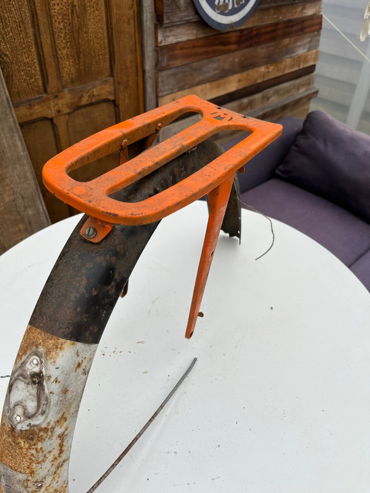 Achterspatbord met bagagedrager Motobecane/mobylette, Fietsen en Brommers, Ophalen, Gebruikt