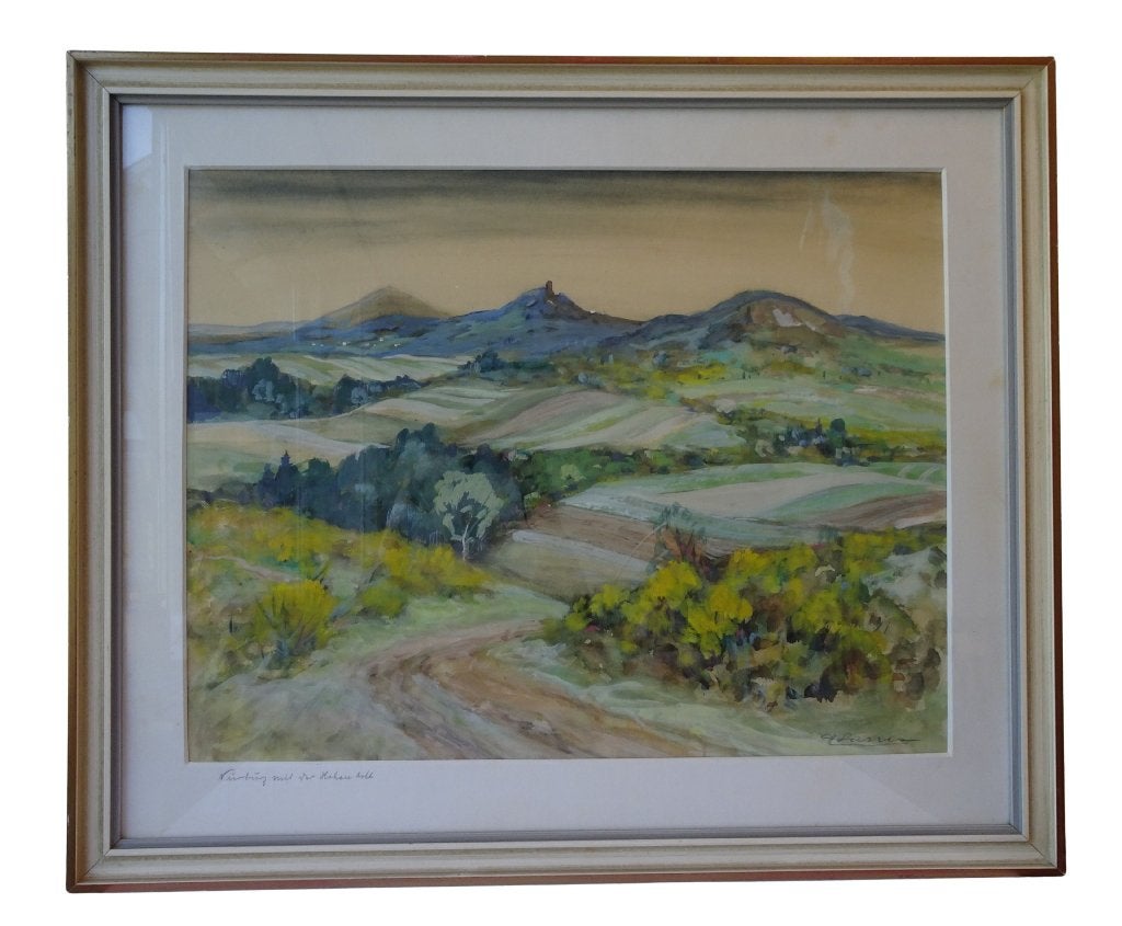 Veilinghuis Oranje - Château paysager allemand de Nürburg, Antiquités & Art, Encadré, Enlèvement, Paysage, Papier/carton