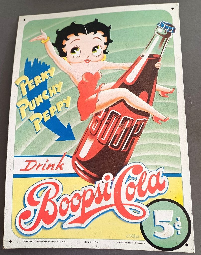 Betty Boop - Bar à coca en conserve Boopsi - 34 cm x 24 cm, Enlèvement ou Envoi