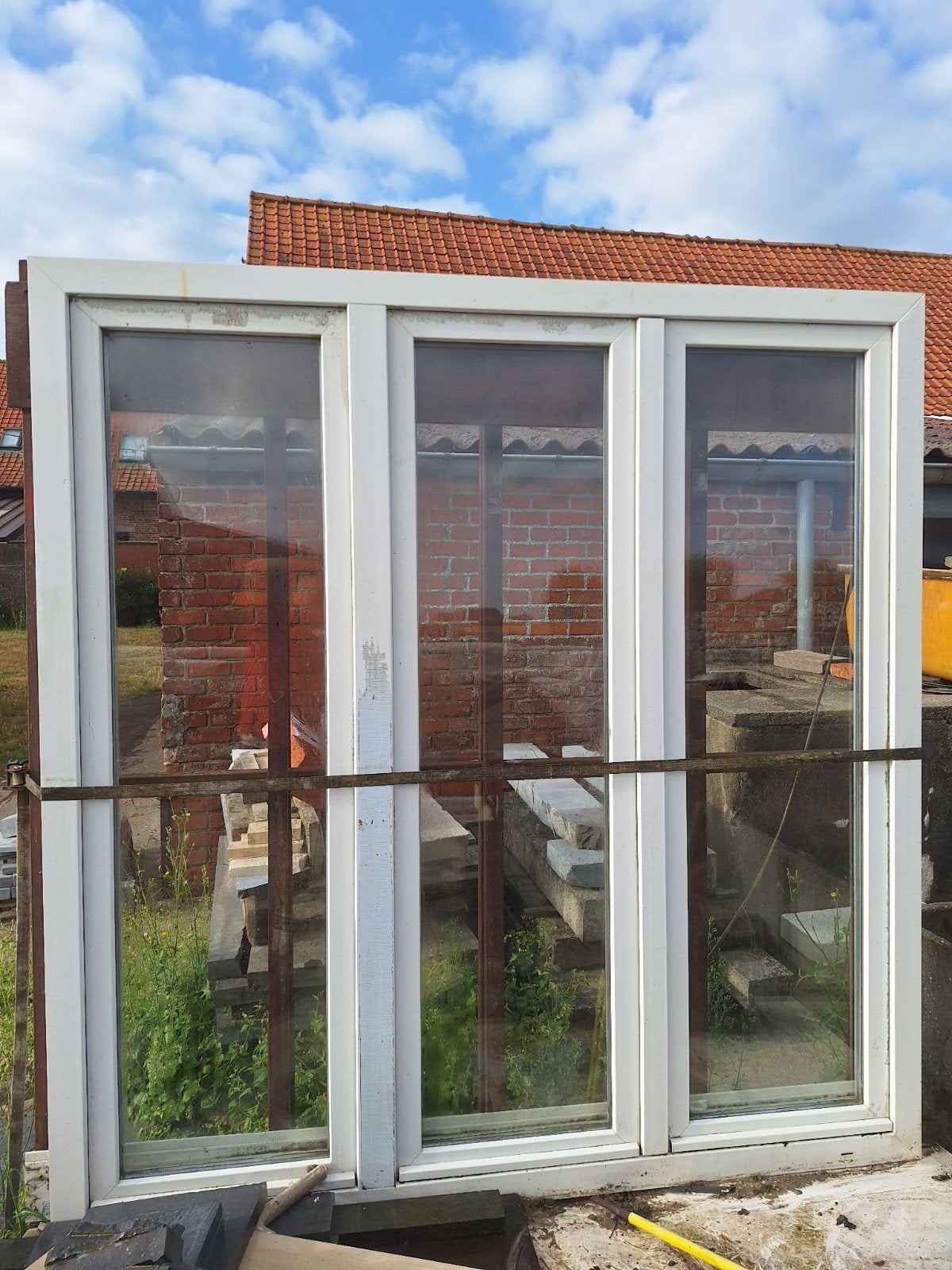 groot raam 3x te openen deel, Doe-het-zelf en Bouw, Raamkozijnen en Schuifdeuren, Ophalen, Zo goed als nieuw, Kunststof