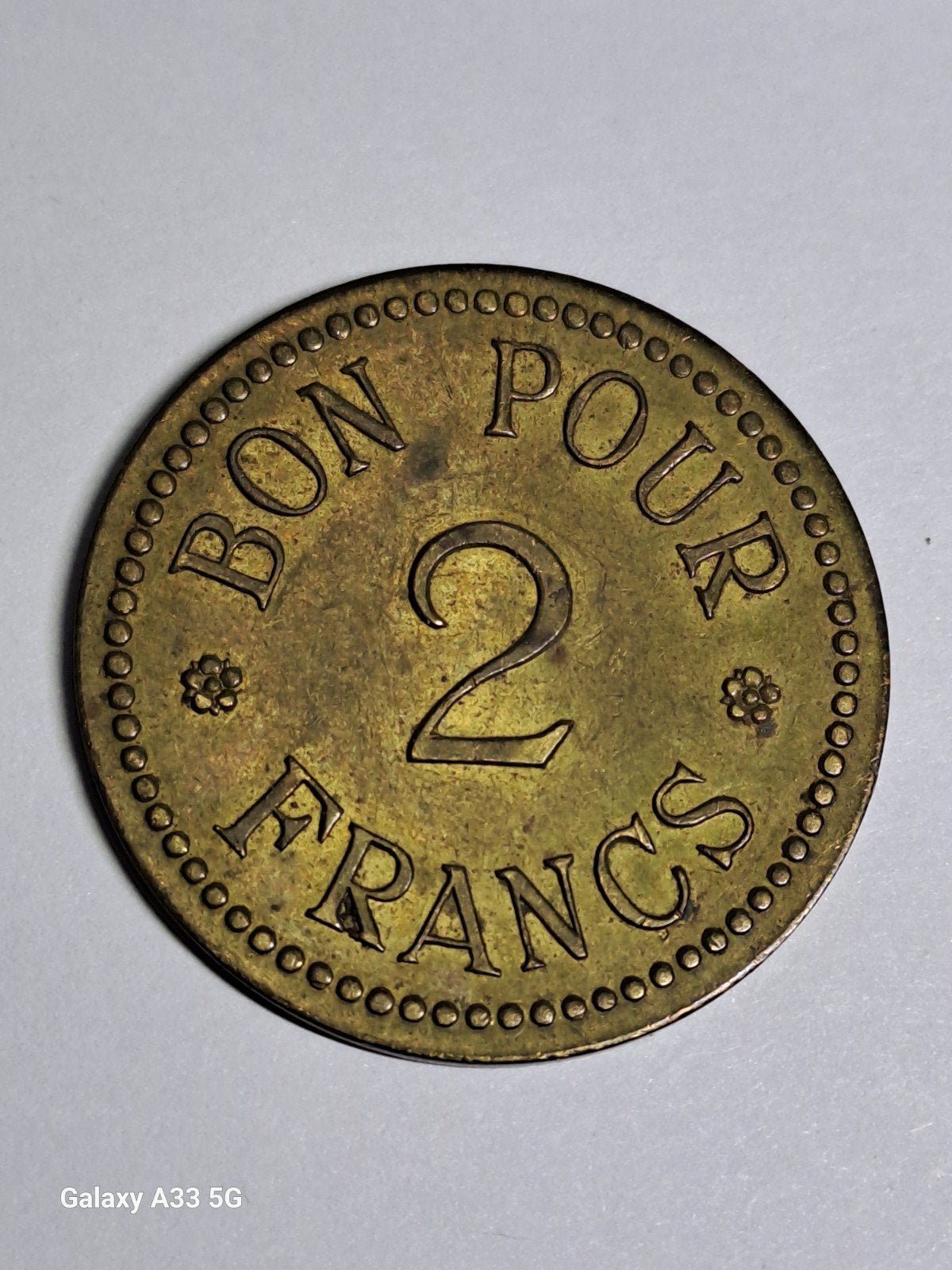 Belgique-Bon pour 2 francs ,jeton de jeu- Georges Hauwaert, Enlèvement ou Envoi, Belgique