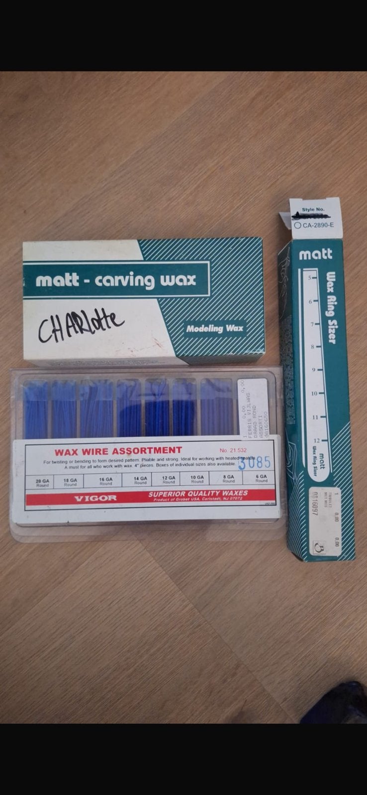 Verlorenwastechniek set – carving wax, wax wire & ring sizer, Ophalen, Gebruikt
