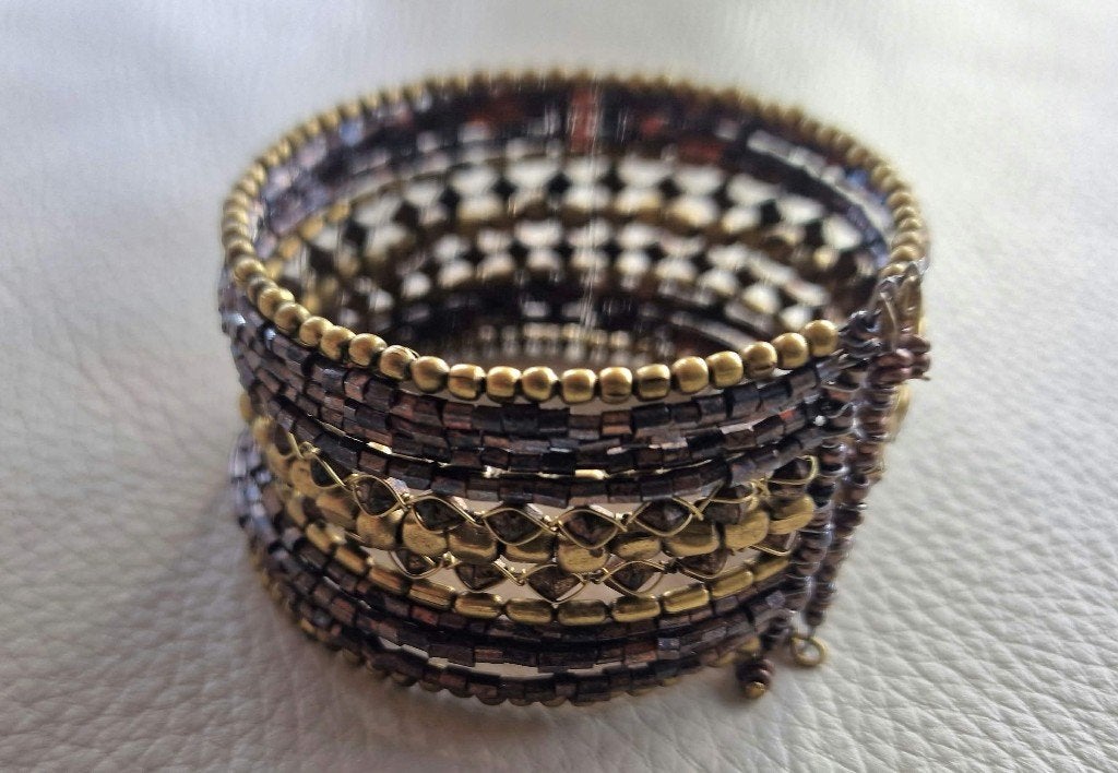 Brede armband, Ophalen of Verzenden, Zo goed als nieuw, Bruin, Overige materialen