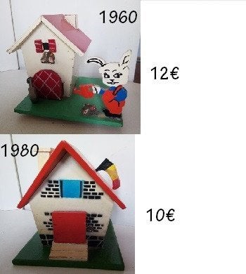 tirelires en bois 1960 12€- 1970/80 10€, Collections, Enlèvement ou Envoi, Utilisé, Bois, Objet ou Édifice