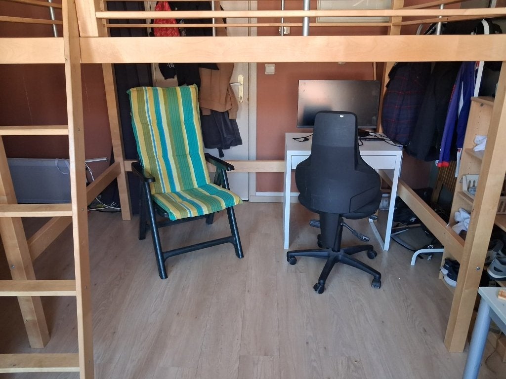 2 persoons houten hoogslaper te koop, Ophalen, Gebruikt, Hoogslaper, 160 tot 180 cm
