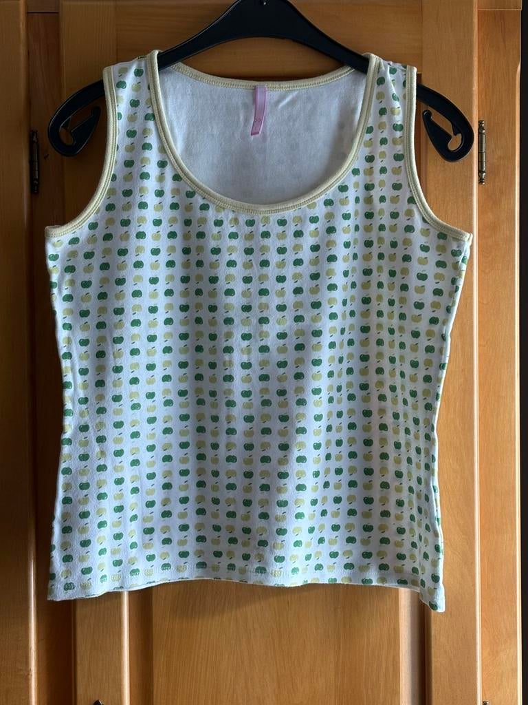 Wit/Groene top van jbc met appel-motief (L)., Wit, Maat 42/44 (L), Ophalen of Verzenden, Zonder mouw