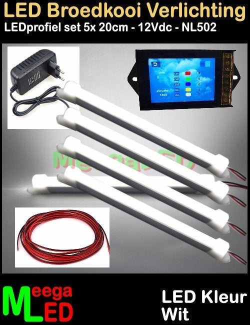 LED profiel NL502 SET 5x 15cm WIT Broedkooi Kweekkooi, Ophalen of Verzenden, Nieuw, Aluminium, Broedkooi of Kweekkooi