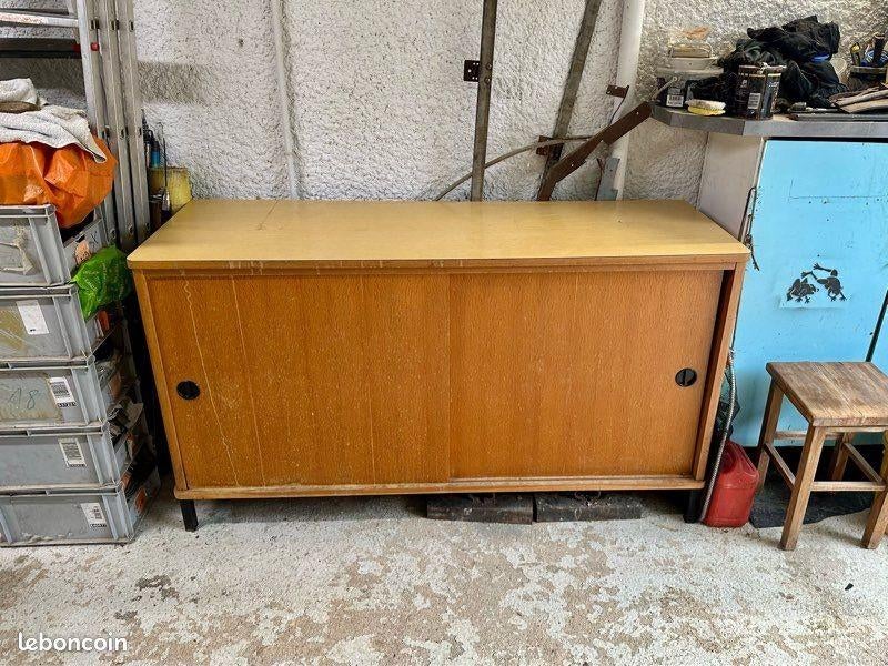 Enfilade Vintage moderniste à portes coulissantes année 60, Maison & Meubles, Armoires | Dressoirs, Enlèvement