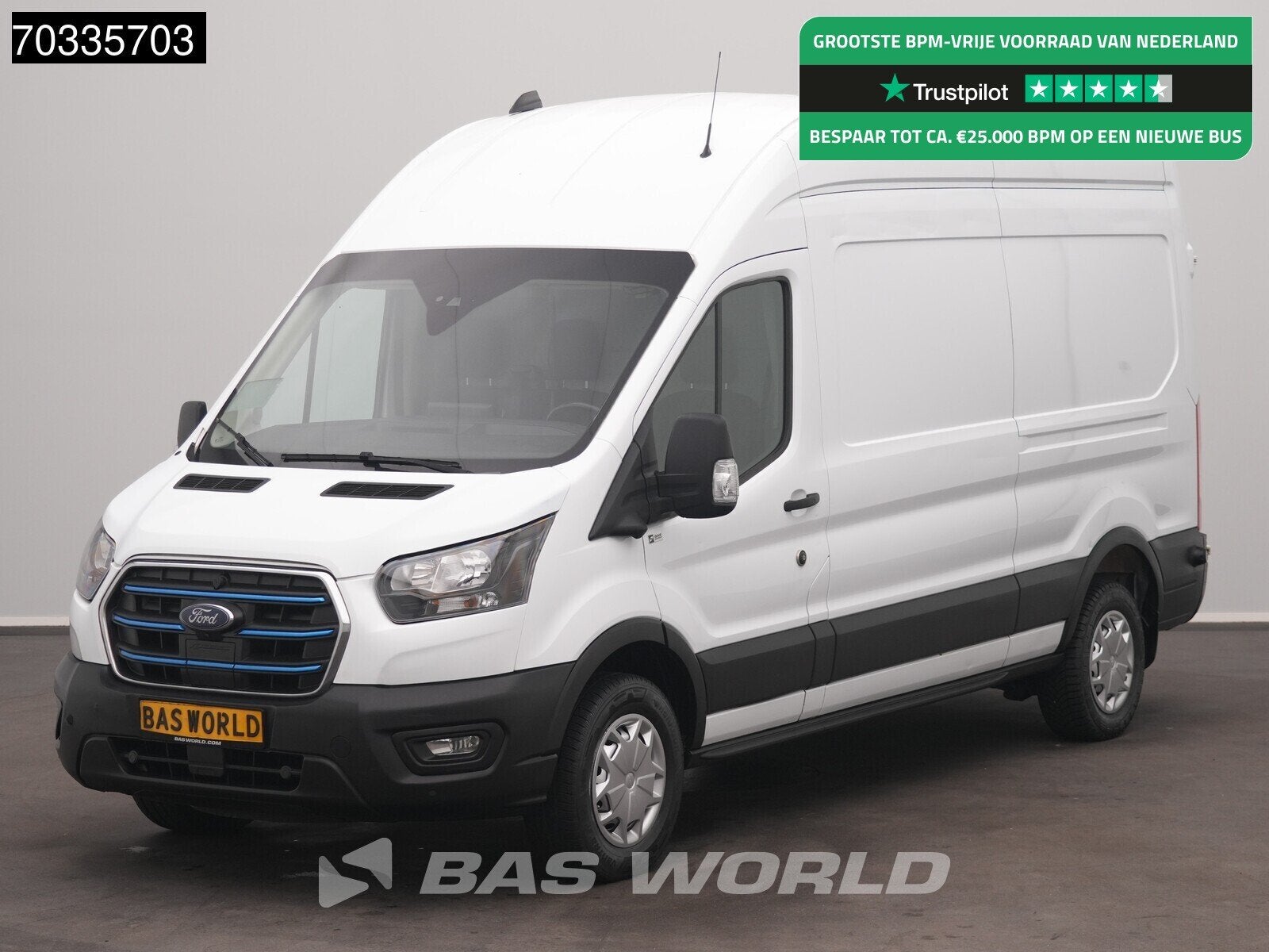 Ford e-Transit 184pk Elektrisch 68kWh 317km WLTP Hoog Dak L3, Autos, Achat, 135 kW, Entreprise, 3 places