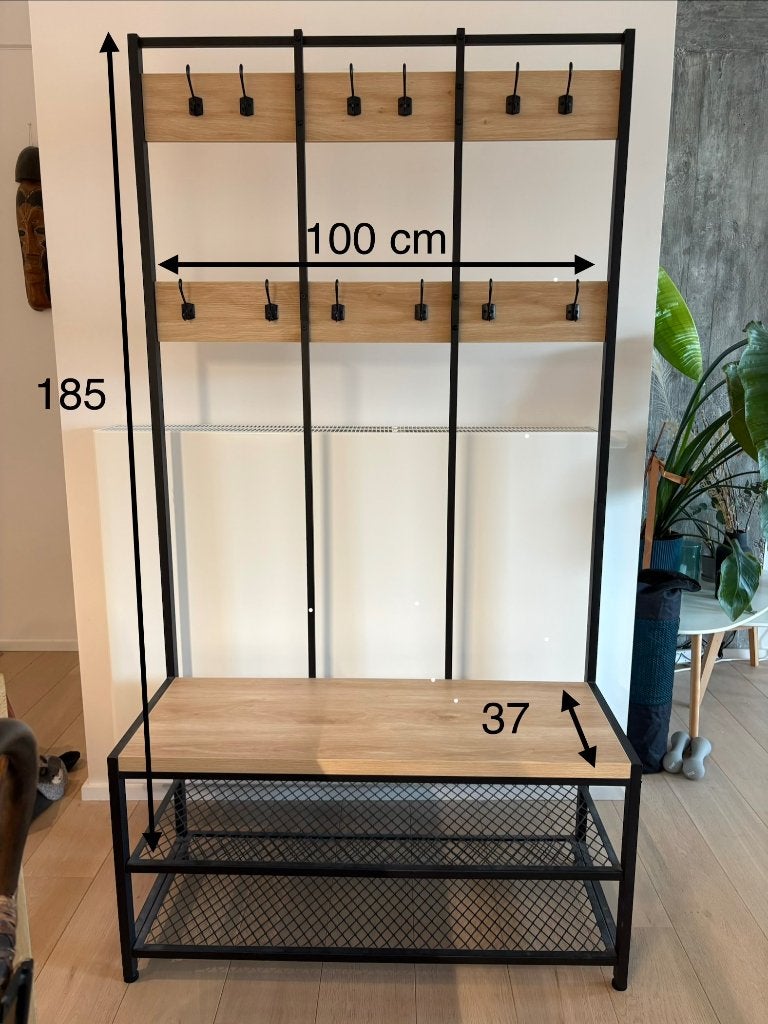 Porte-chaussures et manteaux en métal et bois, Antiquités & Art, Antiquités | Accessoires de maison, Enlèvement