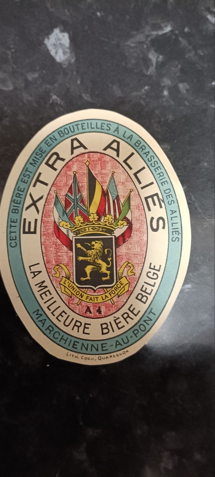 oud bieretiket extra Allies br. Marchienne au pont, Enlèvement ou Envoi