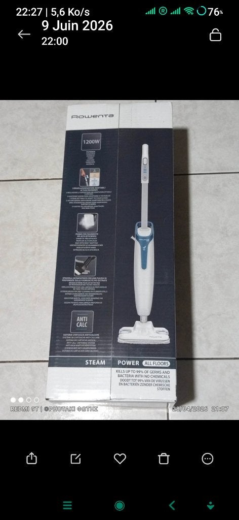 nettoyeur vapeur Rowenta Steam  réf RY6597WH reçu cadeau, Electroménager, Enlèvement ou Envoi, Neuf, Nettoyeur à vapeur