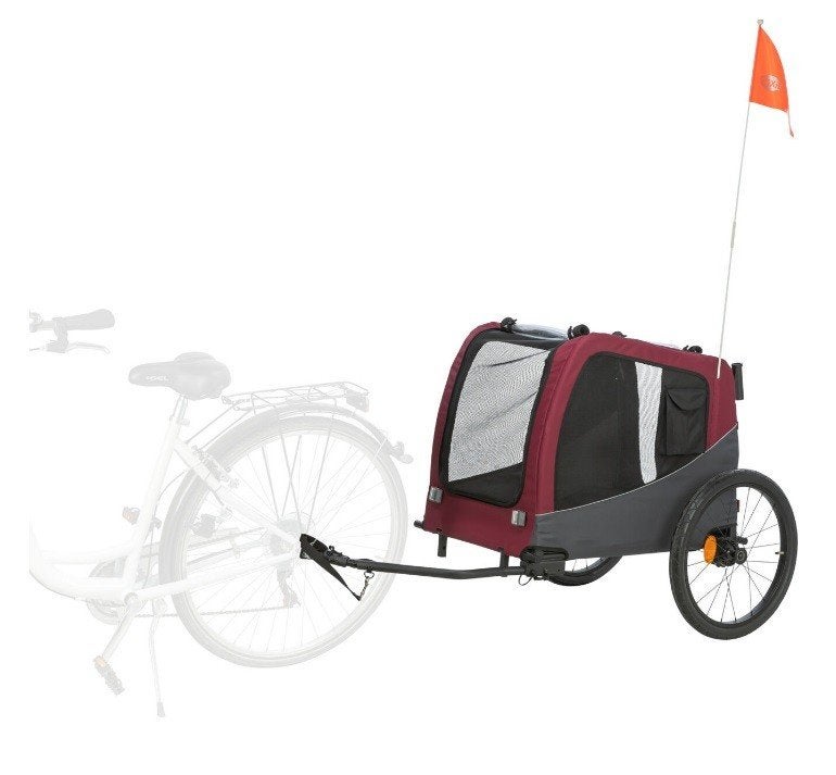 Remorque pour vélo pour chien Dog Buggy L rouge-gris, Trixie, Enlèvement, Neuf, Remorque de vélo pour chien