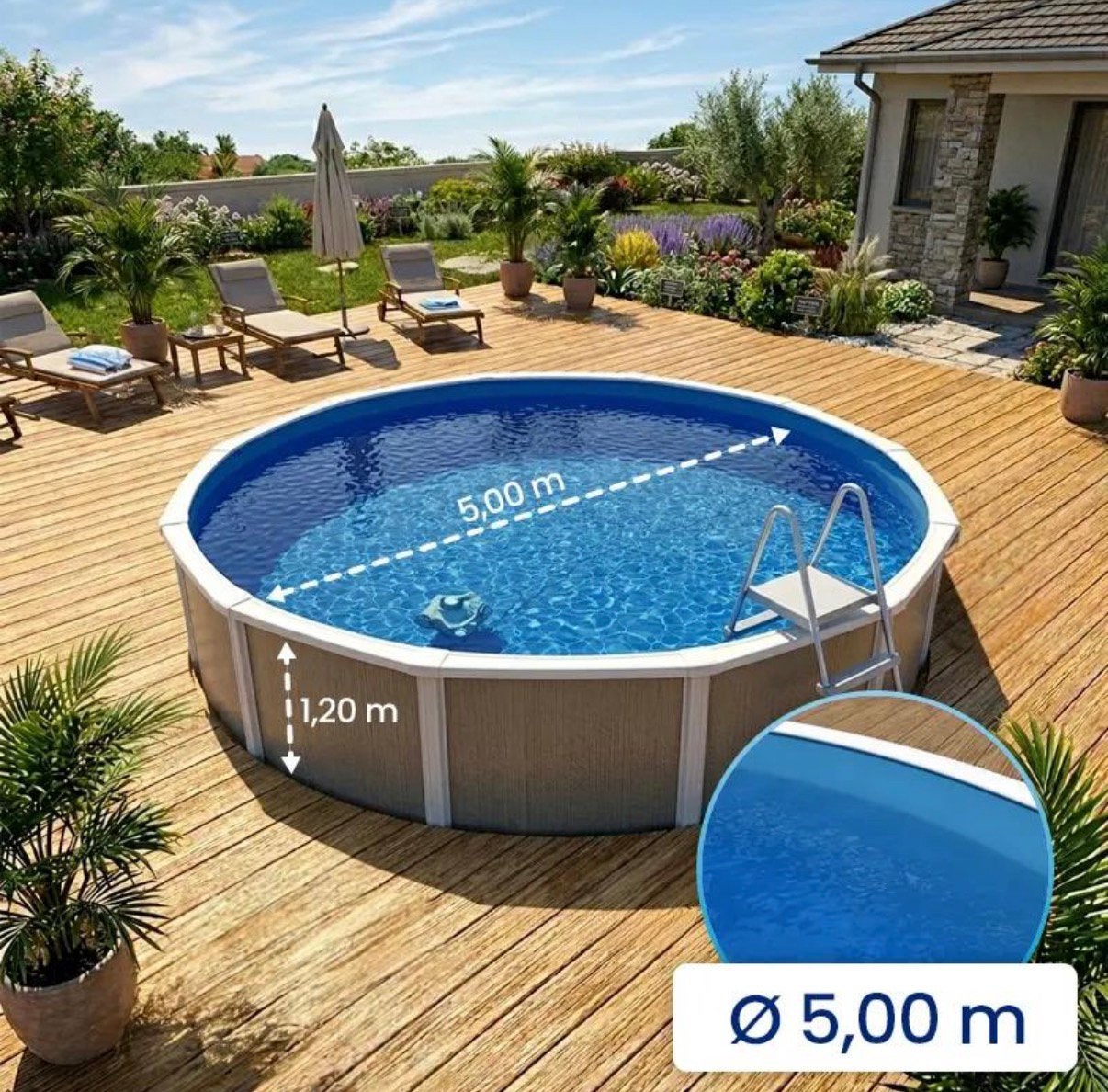 Zwembad liner / binnenfolie  Ø 500 x 150 cm [Nieuw in doos], Overige typen, Rond, 400 cm of meer, Ophalen