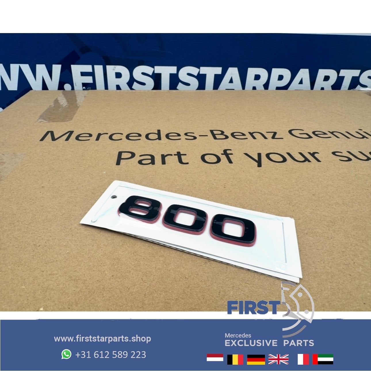 BRABUS 800 ROCKET STICKER LETTERS ZWART / ROOD LOGO ACHTERKL, Arrière, Utilisé, -, -