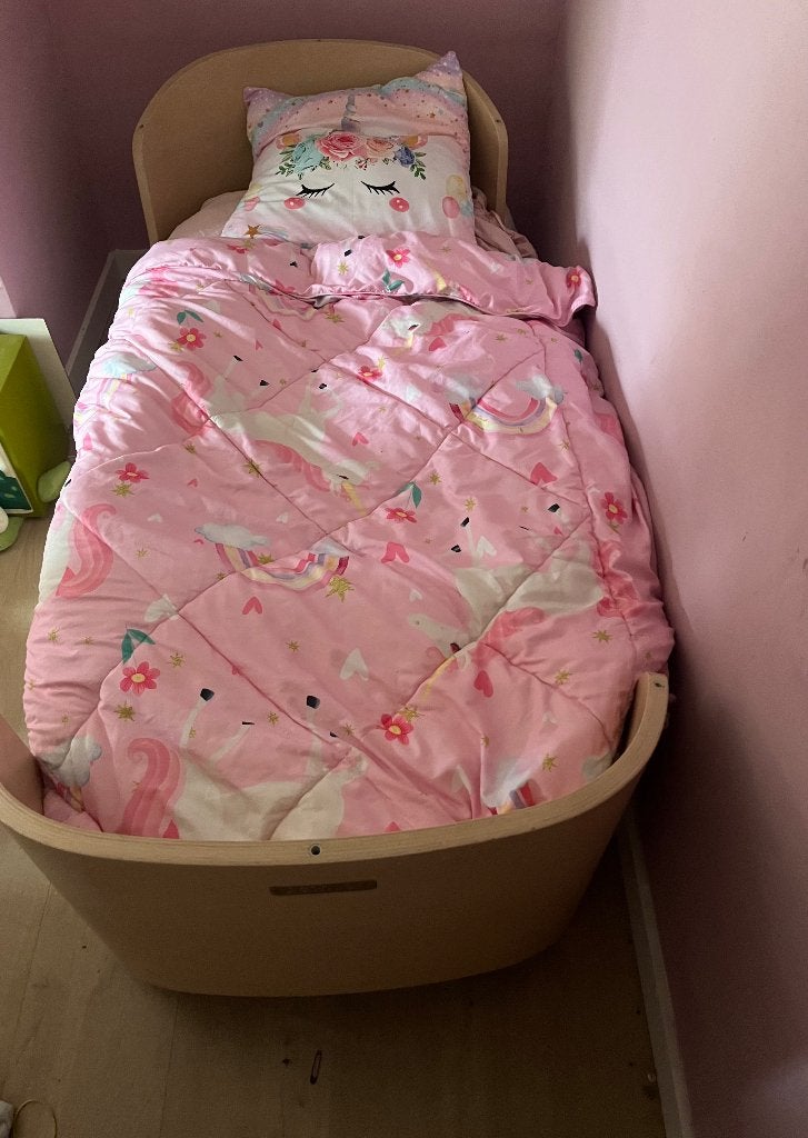 Meegroeibedje leander, Kinderen en Baby's, Ophalen, 85 tot 100 cm, Gebruikt, Lattenbodem