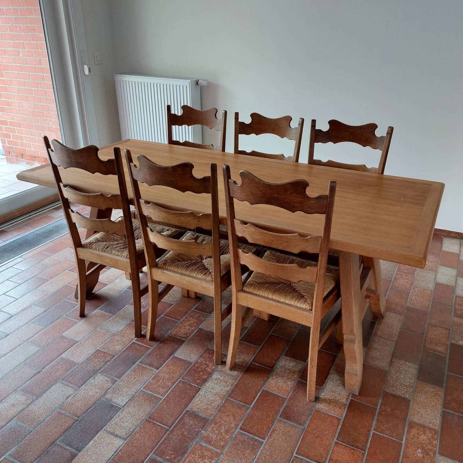 Magnifique table de salle à manger en chêne & 6 chaises, Maison & Meubles, Comme neuf, 6 à 8 chaises