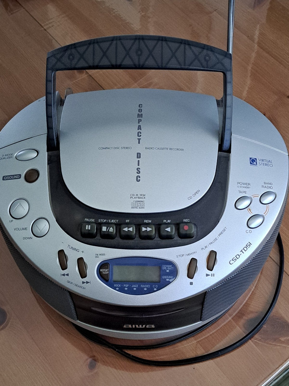 surround sound stereo cassette en compact disc speler, Ophalen, Gebruikt, Overige typen, Met cd-speler