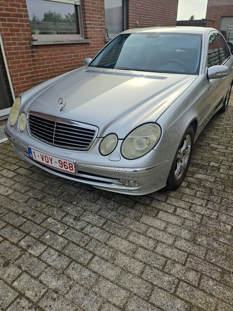Mercedes E220 D  bwj 2003, Automaat, 4 deurs, Zwart, Leder en Stof