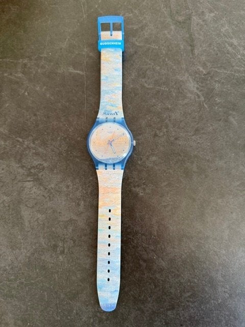 SWATCH MONET GUGGENHEIM polsuurwerk, Handtassen en Accessoires, Horloges | Heren, Ophalen, Kunststof, Polshorloge, Swatch