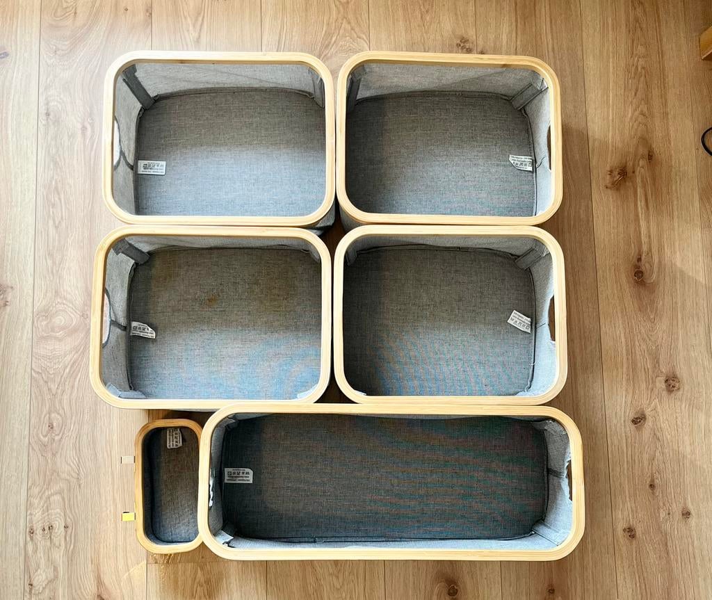 Lot de 6 paniers Quax pour rangement, Enlèvement ou Envoi, Utilisé, Rectangulaire, Panier