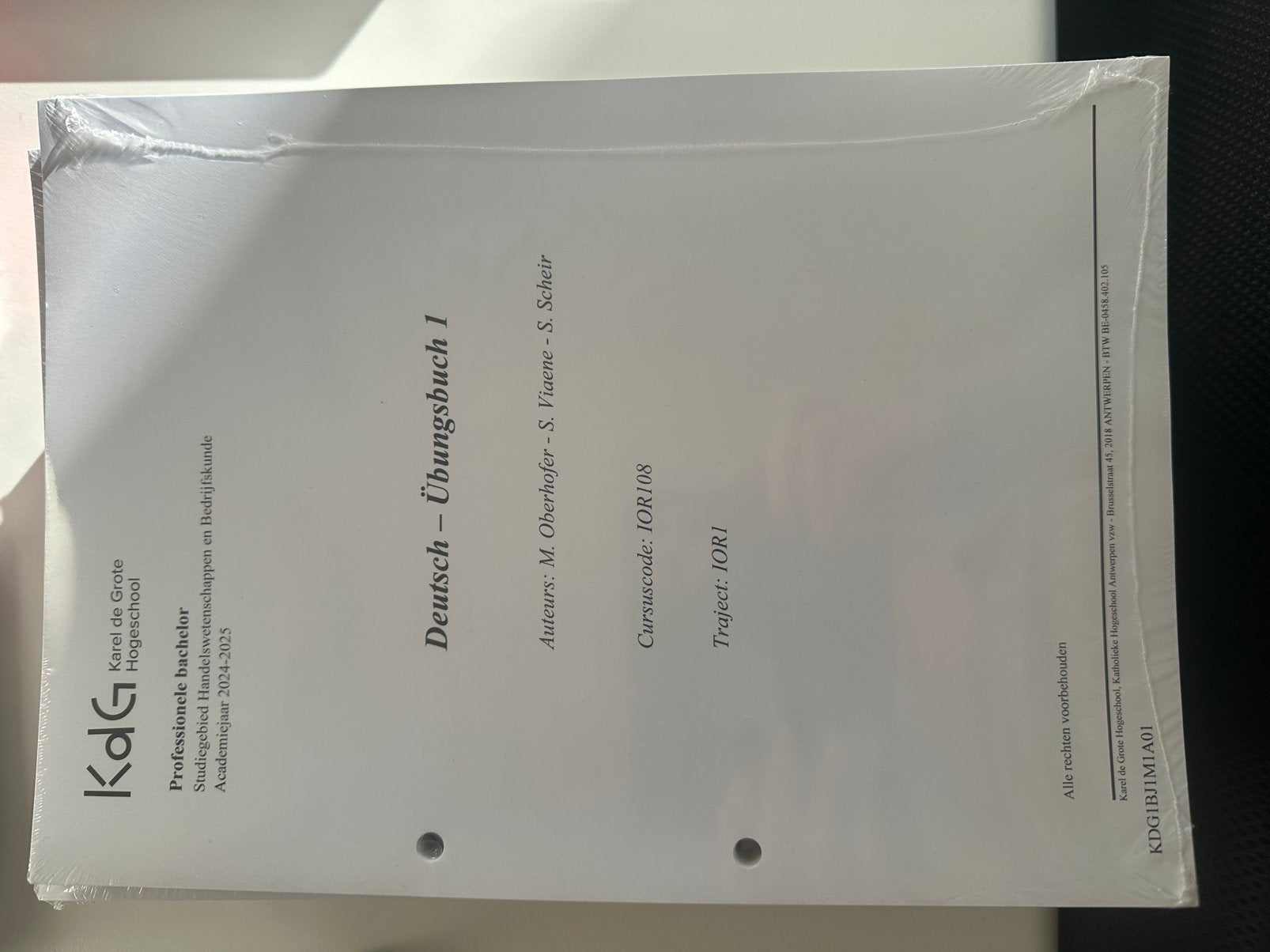 Deutsch ubungsbuch 1 kdg academiejaar 2024-2025, Ophalen of Verzenden, Zo goed als nieuw, Hogeschool
