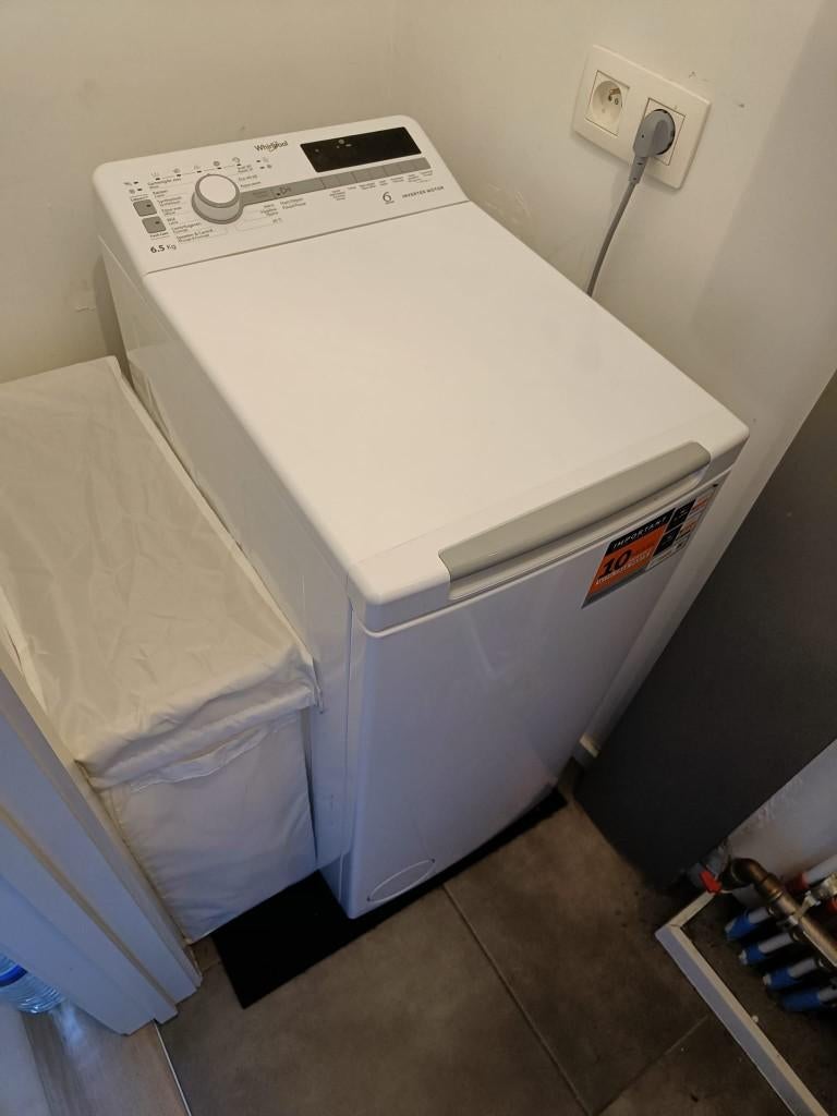 Wasmachine Whirlpool Bovenlader, Electroménager, Lave-linge, Comme neuf, Élévateur, 6 à 8 kg, 85 à 90 cm, 1200 à 1600 tours, Programme lavage à la main