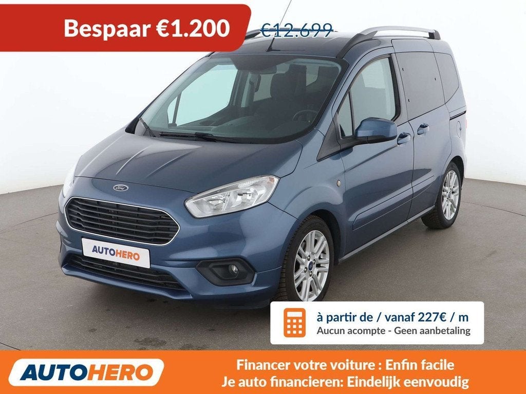 Ford Tourneo 1.0 EcoBoost Titanium (bj 2019), Auto's, Ford, Voorwielaandrijving, Stof, Blauw, Overige carrosserie