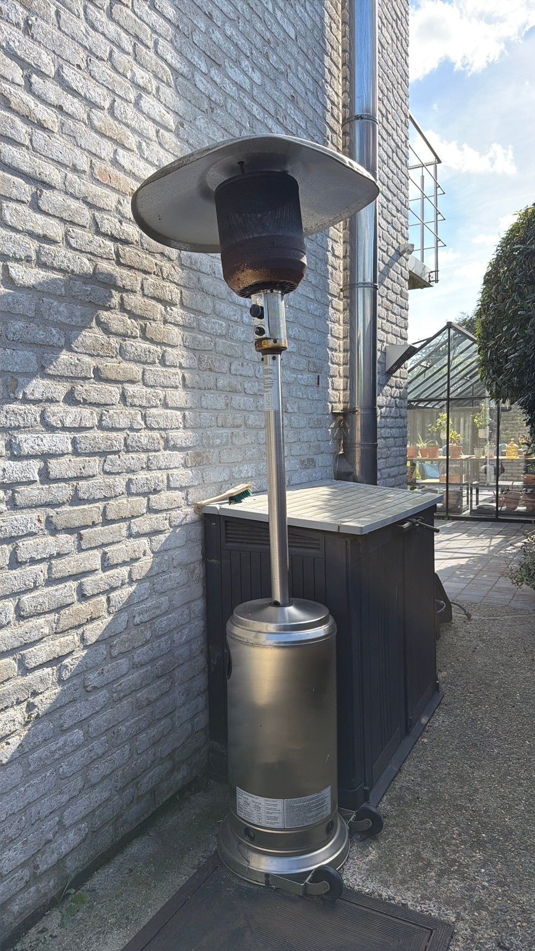 Tuin terrasverwarmer inox op gas, Tuin en Terras, Ophalen, Gebruikt