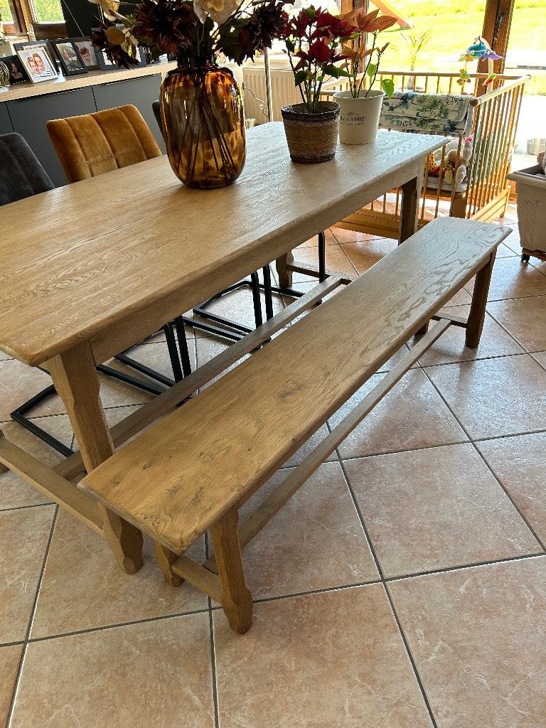 Banc en chêne aérogommé, Maison & Meubles, Enlèvement, Comme neuf