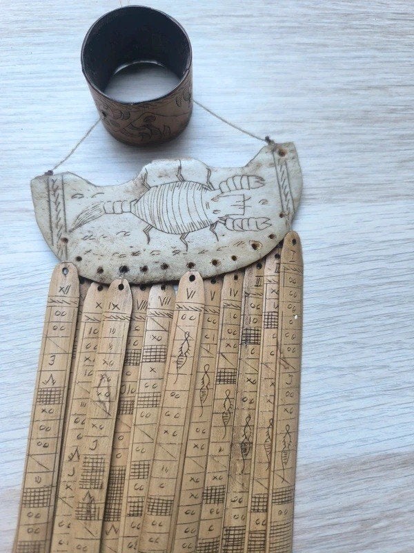 Vintage Batak kalender of Porhalaan - uniek exemplaar, Enlèvement ou Envoi