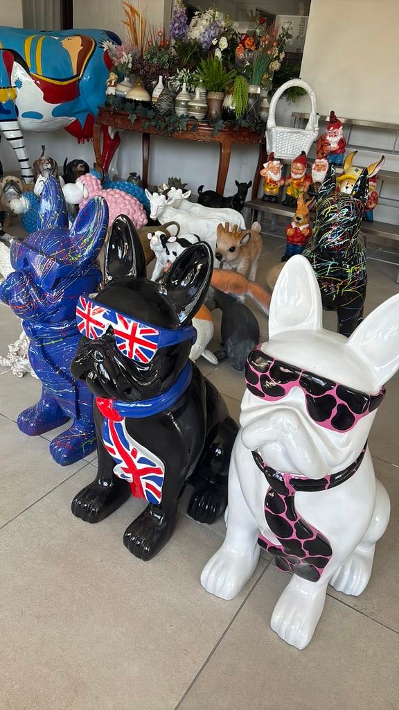 Franse Bulldog met bril 70cm, Ophalen, Nieuw, Hond of Kat
