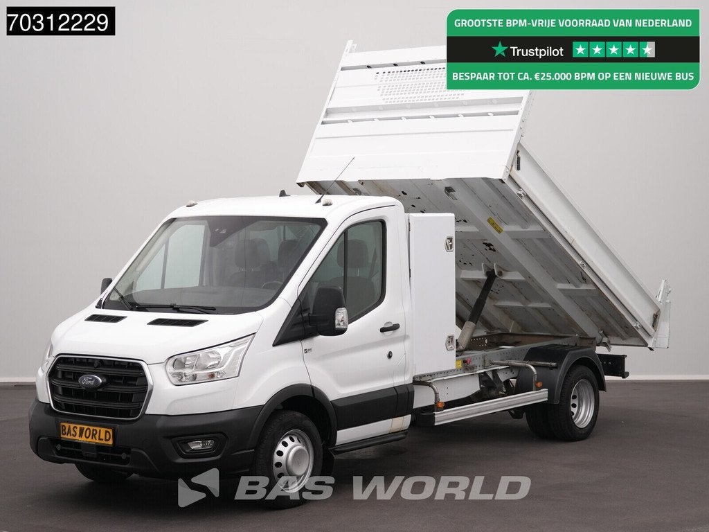 Ford Transit 170pk Kipper met Kist 3,5t Trekhaak Dubbellucht, Achat, Euro 6, Entreprise, 3 places