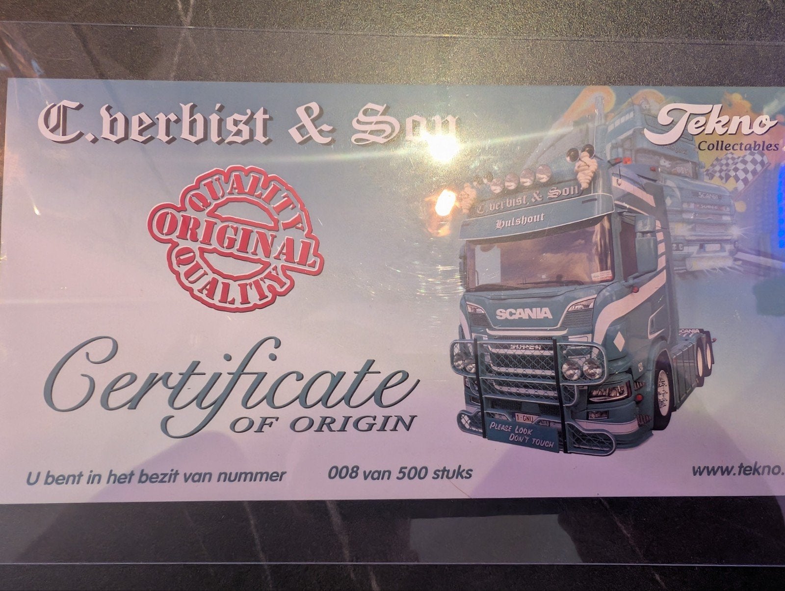 mooie Tekni Verbist vrachtwagencombinatie schaal 1:50, Hobby en Vrije tijd, Modelbouw | Auto's en Voertuigen, Ophalen of Verzenden