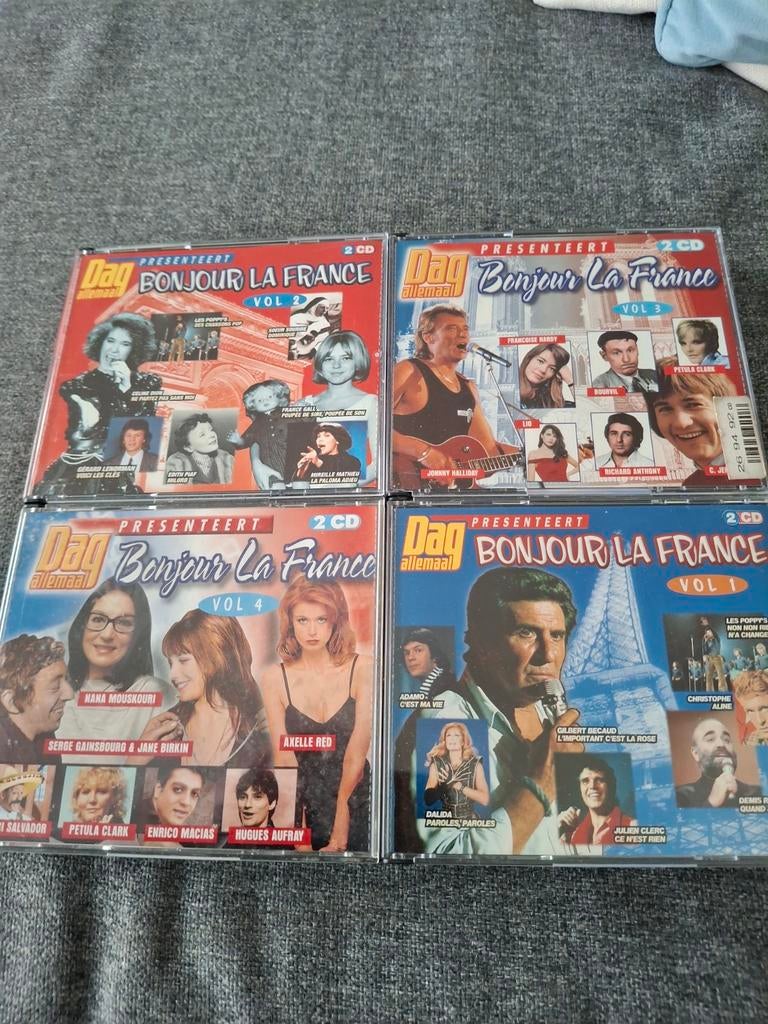 Dubbel cd boxen bonjour la france 1 euro per box, Cd's en Dvd's, Ophalen of Verzenden